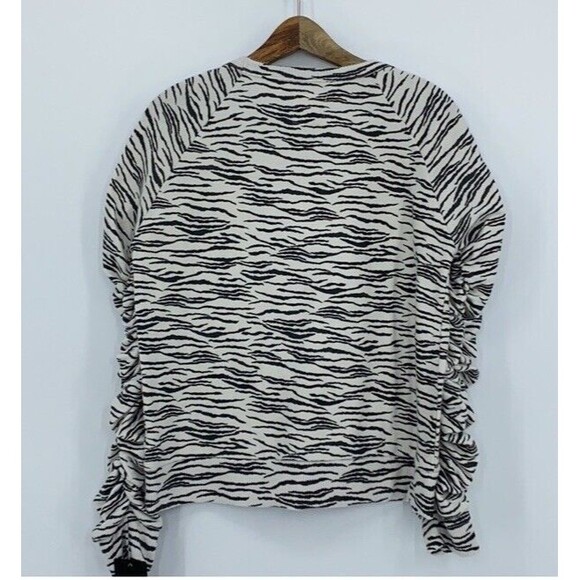 Chaser Bliss Knit Shirred Soft Pullover Sweater Zebra Print Animal Wild Large - Picture 4 of 12